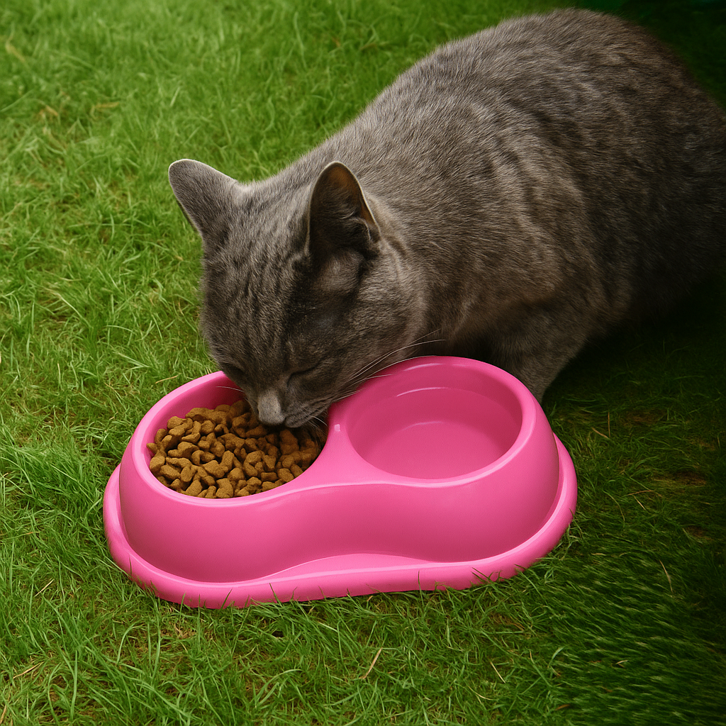 Dual Food & water Bowl for Cat, Dog, Rabbit - Pet Hygiene Essentials – (Hot Pink)