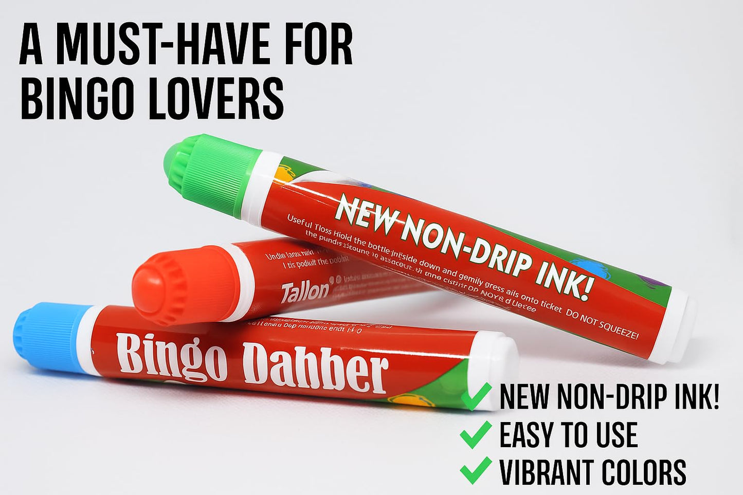 Pack of 24 - Bingo Dabber Non Drip Dot Markers Stationary Bingo Marker Pens Dauber Playing Bingo Tickets Flyers Lotto Game