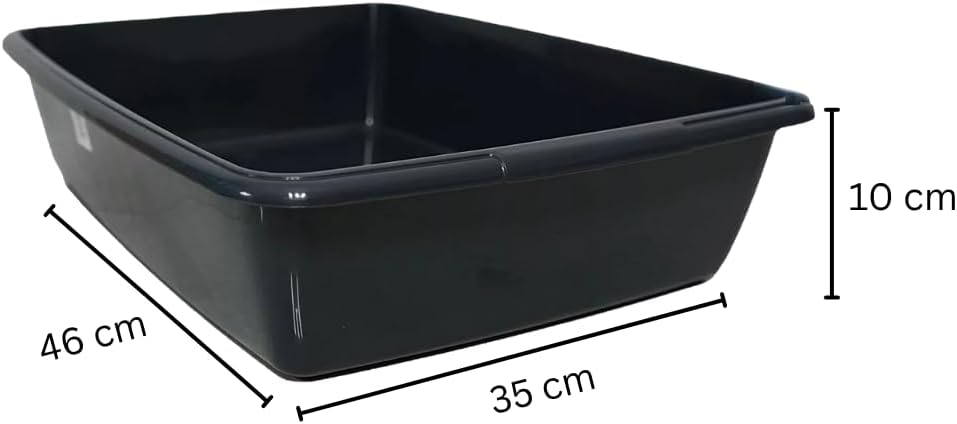 (Pack of 2) Cat Litter Tray – Tough Plastic Cat Litter Tray – Easy to Clean – Pet Hygiene Essentials – (Large/46cm)