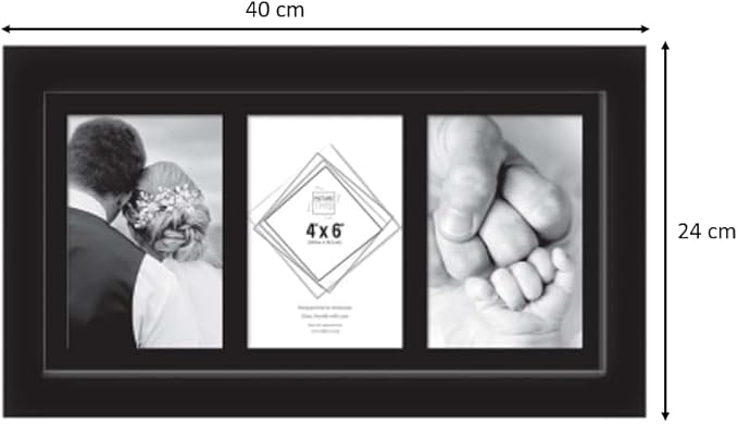 Tallon Photo Frames - Black 3 Apperture - 4''x 6''