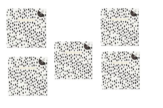 (Pack of 5) Photo Album, White with Black Spots, 6x4 inches, Holds 200 Photos, Memory Book for Families, Weddings, Valentines, Babies, Travel