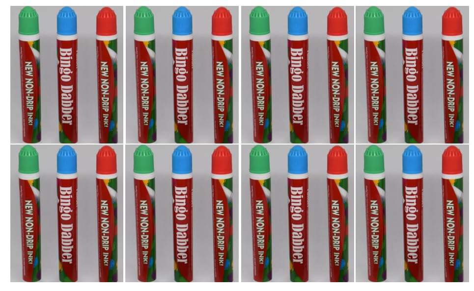 Pack of 24 - Bingo Dabber Non Drip Dot Markers Stationary Bingo Marker Pens Dauber Playing Bingo Tickets Flyers Lotto Game