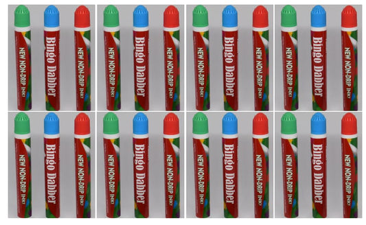 Pack of 24 - Bingo Dabber Non Drip Dot Markers Stationary Bingo Marker Pens Dauber Playing Bingo Tickets Flyers Lotto Game
