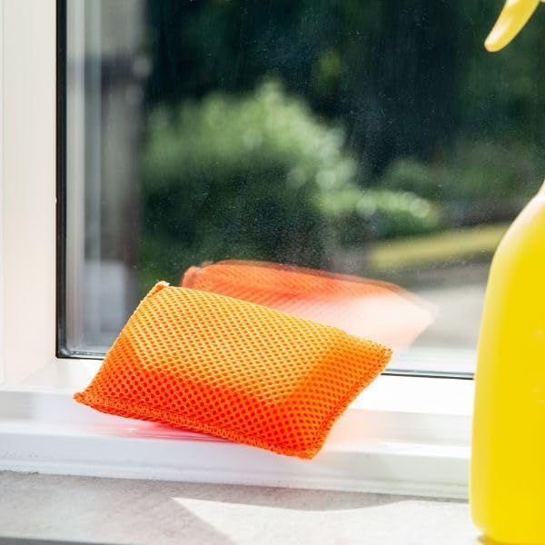 (Pack of 3) Premum Quality Microfibre Cleaning Sponges, Multi-Colour, Non-Scratch Surface