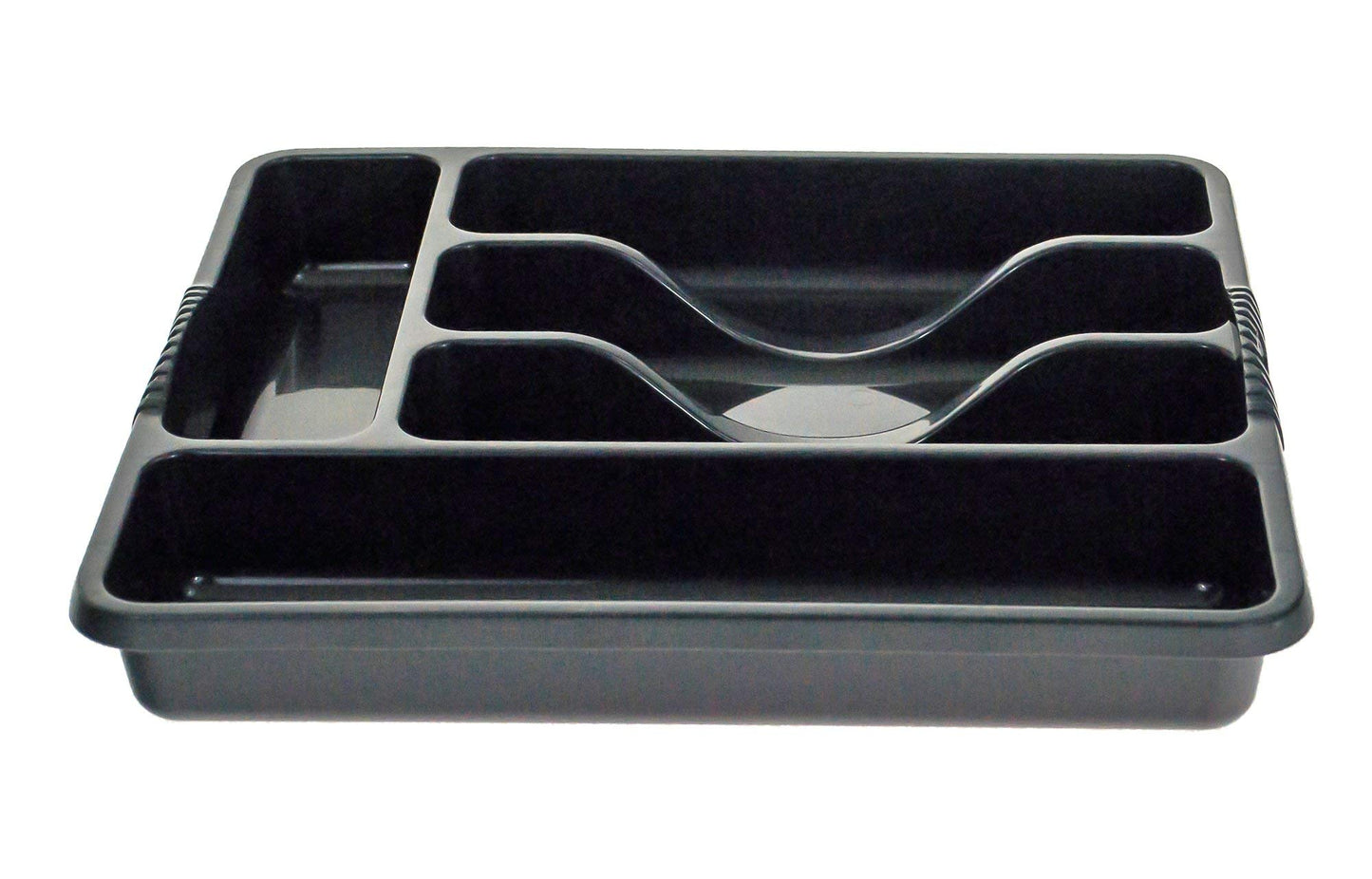 5 Compartment MIDNIGHT High Grade Plastic Small Cutlery Tray Kitchen Racks and Holders Cutlery Draw for Kitchen Drawers Storage Organizer For Spoons Forks Knives