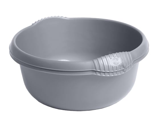 (Pack of 2) Round Washing Up Bowl 32cm - Silver, Durable & Stylish Kitchen Sink Bowl, Ideal for Dishwashing & Household Tasks