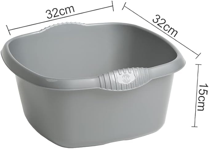 32cm Square Bowl – Versatile 9L Capacity – Modern High-Gloss Plastic with Integrated Handles – Efficient Kitchen Washing & Organizing Solution