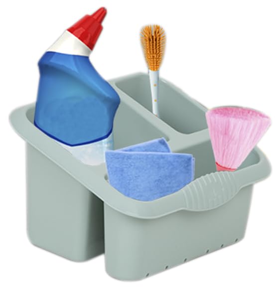 AaH1 (Set of 3) Silver Sage Large Dish Drainer, 32cm Square Washing Up Bowl & Large Kitchen Sink Tidy - Durable & Stylish Kitchen Accessories for Dishwashing & Organization
