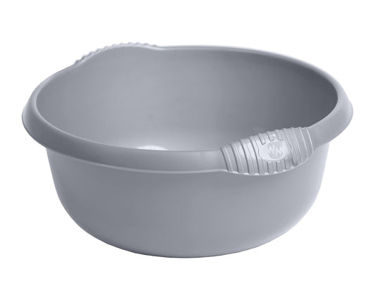 (Pack of 2) Round Washing Up Bowl 32cm - Silver, Durable & Stylish Kitchen Sink Bowl, Ideal for Dishwashing & Household Tasks