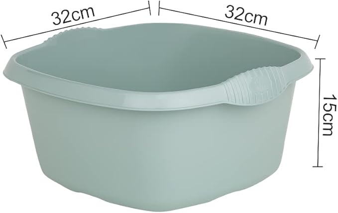 32cm Square Bowl – Versatile 9L Capacity – Modern High-Gloss Plastic with Integrated Handles – Efficient Kitchen Washing & Organizing Solution