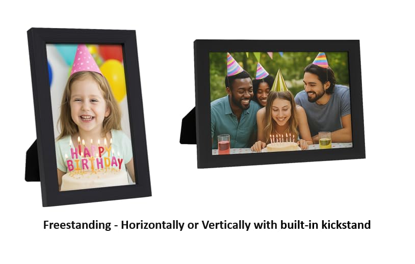 (Pack of 24) Black Ribbed Design- 4”x 6” Wood Photo Frames with Glass, Wall Mountable and Freestanding Picture Frames (10cm X 15cm)