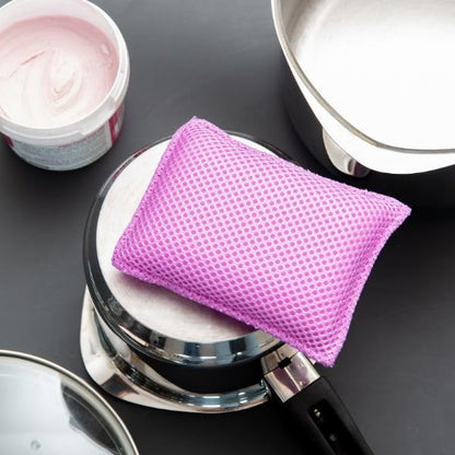 (Pack of 3) Premum Quality Microfibre Cleaning Sponges, Multi-Colour, Non-Scratch Surface