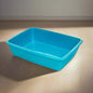 Cat Litter Tray – Assorted Colors – Tough Plastic Cat Litter Tray – Easy to Clean – Pet Hygiene Essentials – Pack of 2 (Aqua, Large/46cm)