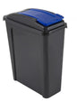 25L slim line Bin & Lid – Durable Plastic Waste Container for Home, Office & School – Easy-Clean Recycling Bin – Pack of 1 (Blue, 25L)