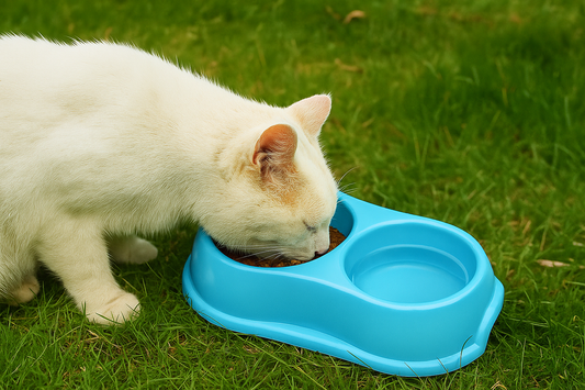 Dual Food & water Bowl for Cat, Dog, Rabbit - Pet Hygiene Essentials –  (Aqua)