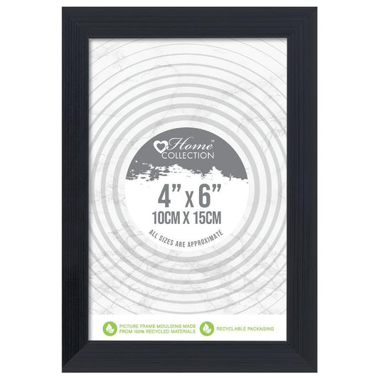 (Pack of 3) Black - 4”x 6” Wood Photo Frames with Glass, Wall Mountable and Freestanding Picture Frames (10cm X 15cm)
