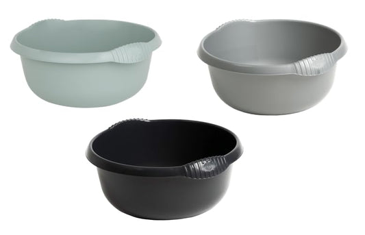 ROUND Washing Up Bowl – Durable Plastic Wash Basin with Easy-Grip Handles – Multipurpose Sink Tidy Organizer for Kitchen, Bathroom, or Utility Use