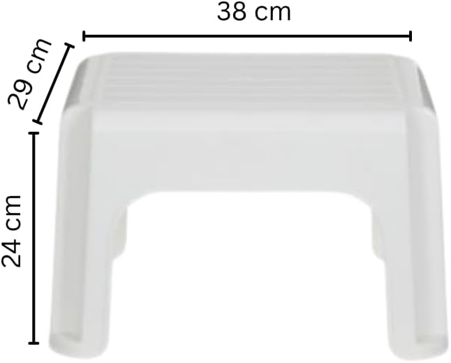 40cm Plastic Stool – Lightweight & Sturdy Multipurpose Stool for Bathroom, Kitchen, Bedroom – Easy-Clean Design – Cream – Pack of 1