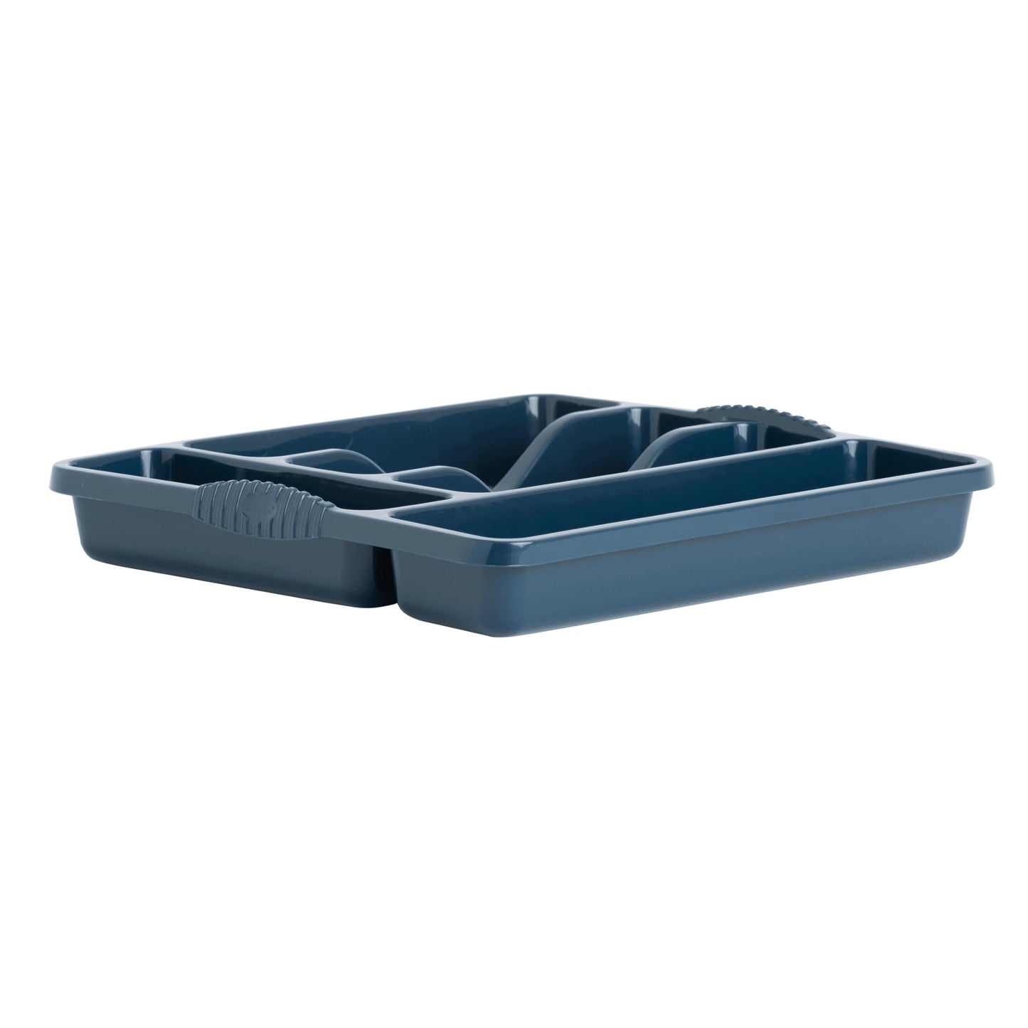 5 Compartment NAVY BLUE High Grade Plastic Small Cutlery Tray Kitchen Racks and Holders Cutlery Draw for Kitchen Drawers Storage Organizer For Spoons Forks Knives