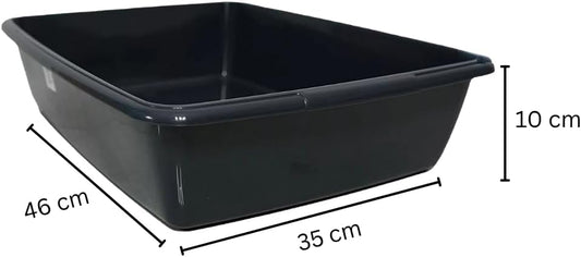 (Pack of 2) Cat Litter Tray – Tough Plastic Cat Litter Tray – Easy to Clean – Pet Hygiene Essentials – (Large/46cm)