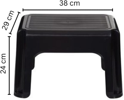 40cm Plastic Stool – Lightweight & Sturdy Multipurpose Stool for Bathroom, Kitchen, Bedroom – Easy-Clean Design – Cream – Pack of 1