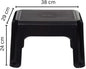 40cm Plastic Stool – Lightweight & Sturdy Multipurpose Stool for Bathroom, Kitchen, Bedroom – Easy-Clean Design – Cream – Pack of 1