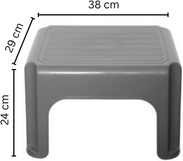 40cm Plastic Stool – Lightweight & Sturdy Multipurpose Stool for Bathroom, Kitchen, Bedroom – Easy-Clean Design – Cream – Pack of 1