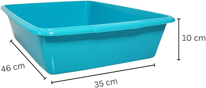 (Pack of 2) Cat Litter Tray – Tough Plastic Cat Litter Tray – Easy to Clean – Pet Hygiene Essentials – (Large/46cm)