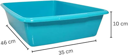 (Pack of 2) Cat Litter Tray – Tough Plastic Cat Litter Tray – Easy to Clean – Pet Hygiene Essentials – (Large/46cm)