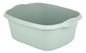 (Pack of 2) Washing Up Bowl Rectangular with integral handles Strong Plastic Kitchen Silver Sage 39 cm