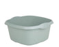(Set of 3) 9L Square Washing Up Bowls – 32cm Plastic Sink Tidy Organiser – Multipurpose Kitchen Basin for Washing, Cleaning & Mixing –  Silver Sage