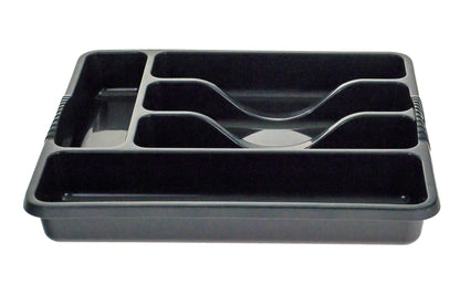 5 Compartment MIDNIGHT High Grade Plastic Small Cutlery Tray Kitchen Racks and Holders Cutlery Draw for Kitchen Drawers Storage Organizer For Spoons Forks Knives