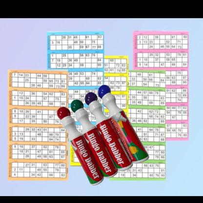 48 Pieces of Bingo Dabber Markers with 4 Assorted Colours (Red, Blue, Green, Purple) – Ink Marker Pens for Bingo Games, Christmas Evening, House Party