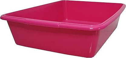 Cat Litter Tray – Assorted Colours – Tough Plastic Cat Litter Tray – Easy to Clean – Pet Hygiene Essentials – Pack of 2 (Hop Pink, Large/46cm)
