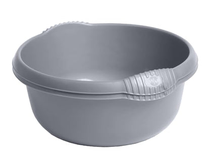(Pack of 2) Round Washing Up Bowl 32cm - Silver, Durable & Stylish Kitchen Sink Bowl, Ideal for Dishwashing & Household Tasks