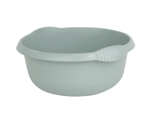 28CM Round Washing Up Bowl – Multipurpose Plastic Basin for Kitchen Sink, Mixing & Cleaning – Sink Tidy Washing Bowl, Durable Dish Tub for Home, Camping & Utility Room Use (Silver Sage)