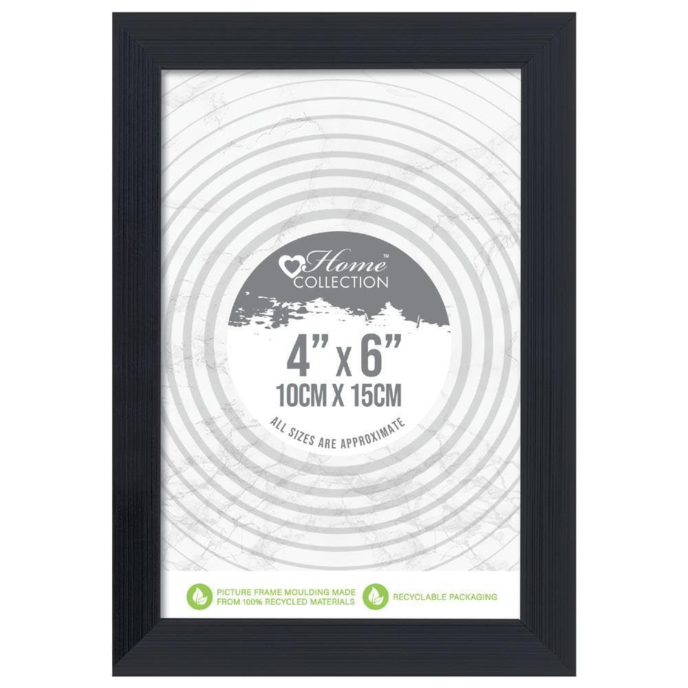 4 x 6 Inches (10 x 15 cm) Black Picture Frames with Glass, Wall Mountable, Freestanding, For Home Decor, Office, Bedroom, Table Top, Living Room, Bedside table