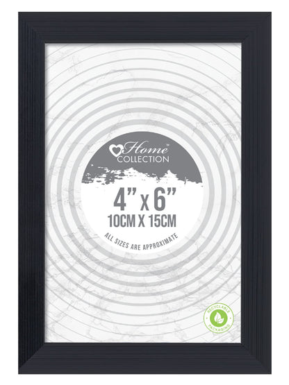 Design Group Black Ribbed Design Freestanding Wall Mount Picture Photo Frame 4 x 6''