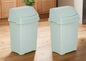 AaH1 Set of 2 Swing Bins – Under Kitchen Cabinet Dust Bin, Food Grade Plastic Swing Top Waste Rubbish & Compost Bin (8 Litre) – Silver Sage, Made in UK