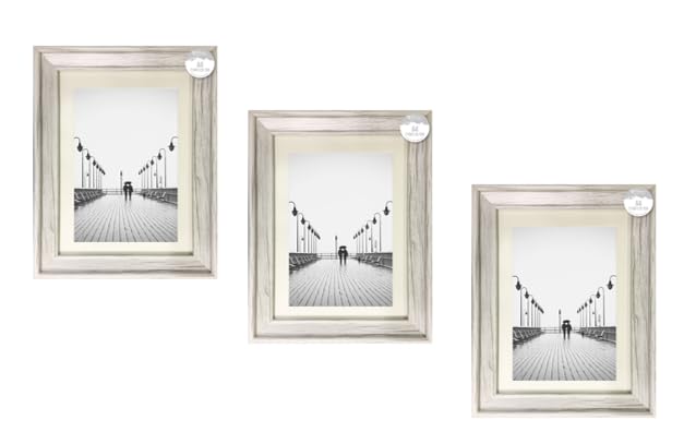 AaH1 Shabby Chic A4 Photo frame – Distressed White Wood Effect Frame with Styrene Glass – Wall or Tabletop Display – Certificate Frame Home Collection