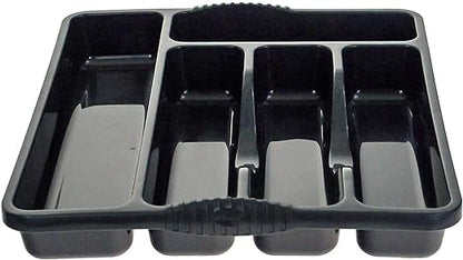 5 Compartment MIDNIGHT High Grade Plastic Small Cutlery Tray Kitchen Racks and Holders Cutlery Draw for Kitchen Drawers Storage Organizer For Spoons Forks Knives