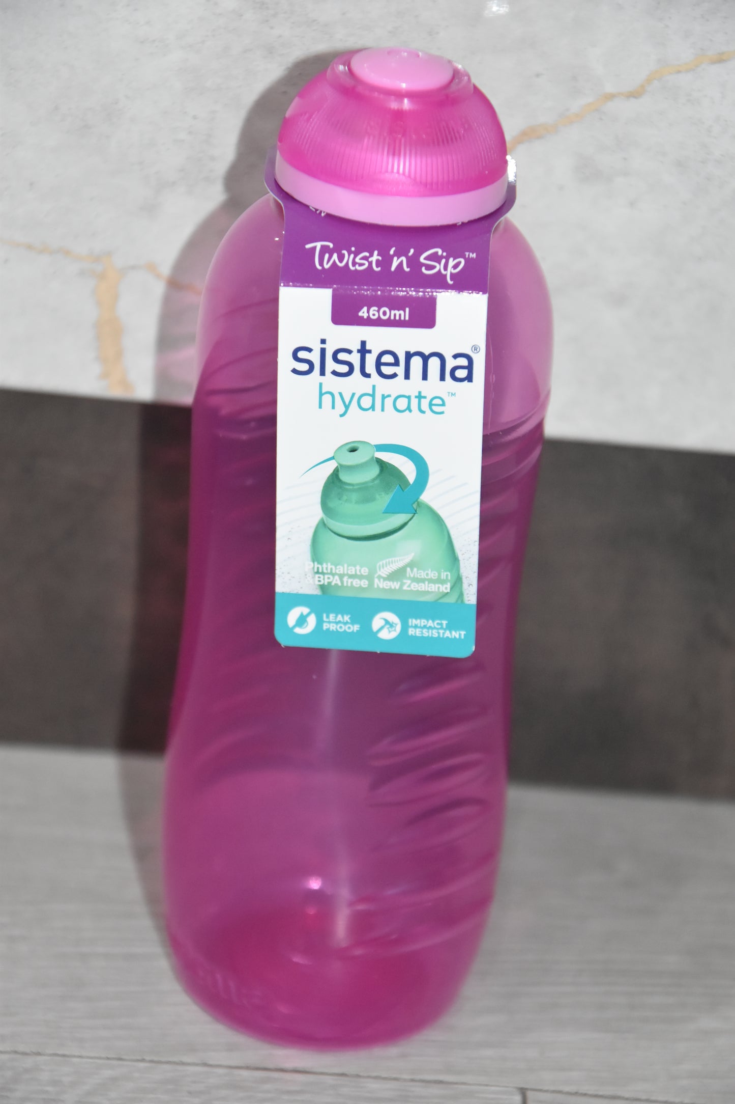 (Pack of 3) Sistema Twist 'n' Sip Squeeze Sports Water Bottles Leakproof BPA-Free 460ml (Copy)
