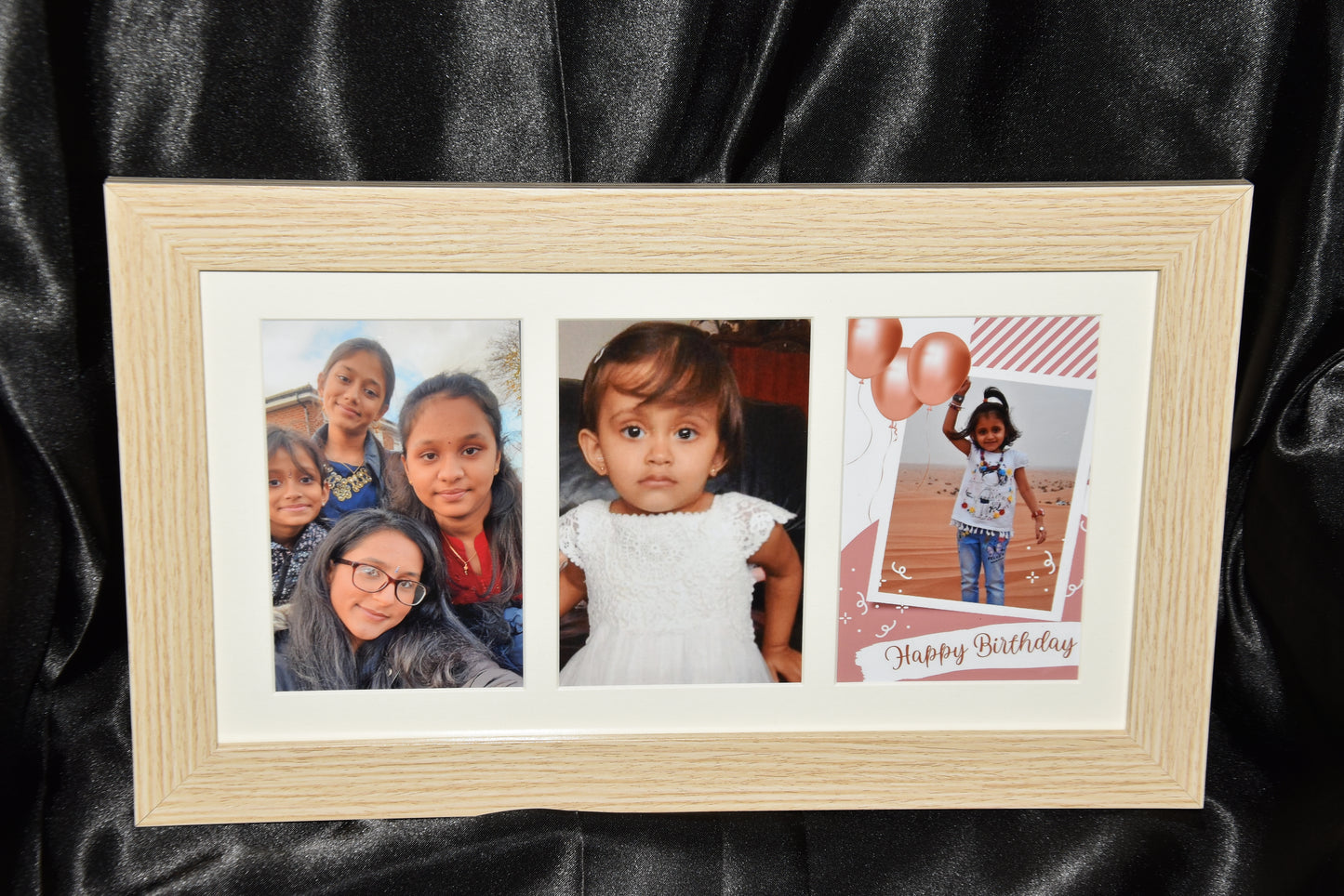 3 Aperture,Multi Photo Frame, 4x6 inches, Wall Mount, Glass Front, Collage Frame for Wall Hanging, Home/Office Decor
