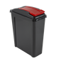 Slim line 25L Recycling Bin & Lid – Space-Saving Kitchen Trash Can – Durable Plastic Rubbish Bin for Waste & Recycling – Compact Dustbin for Home, Office, or Utility Room (4 Colours)
