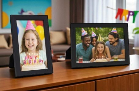 (Pack of 5) Black - 4”x 6” Wood Photo Frames with Glass, Wall Mountable and Freestanding Picture Frames (10cm X 15cm)