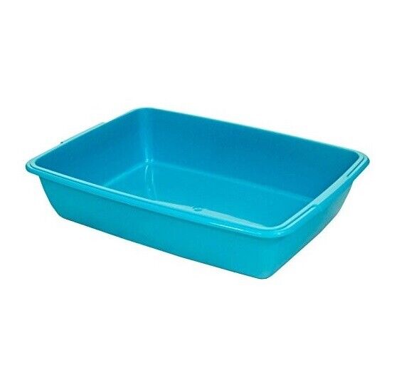 (Pack of 2) Cat Litter Tray – Tough Plastic Cat Litter Tray – Easy to Clean – Pet Hygiene Essentials – (Large/46cm)