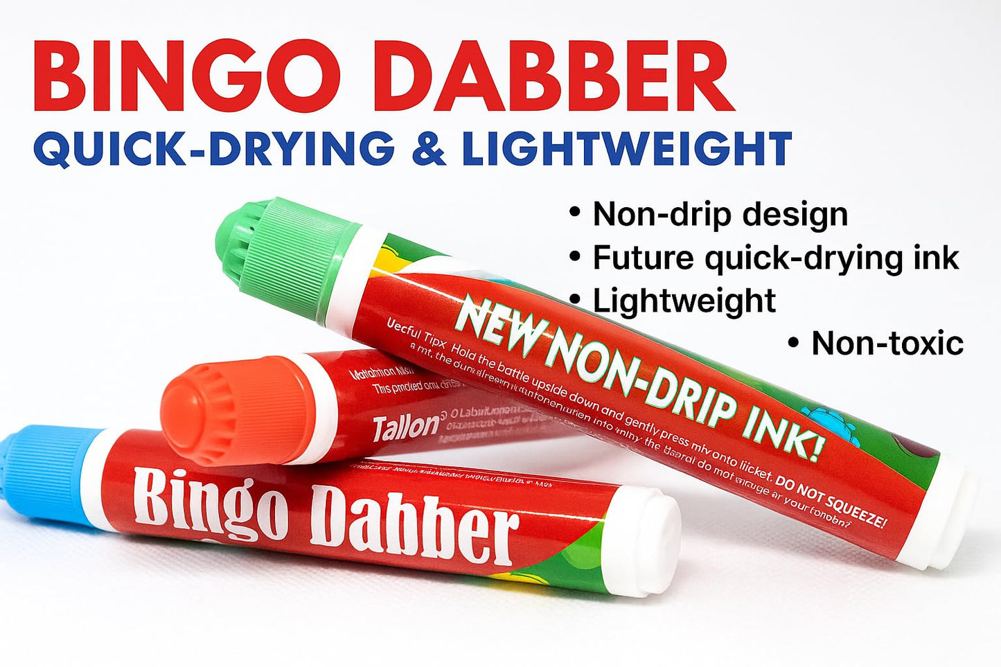 Pack of 24 - Bingo Dabber Non Drip Dot Markers Stationary Bingo Marker Pens Dauber Playing Bingo Tickets Flyers Lotto Game
