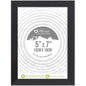 Black Ribbed Design Freestanding Wall Mount Picture Photo Frame 5 x 7"