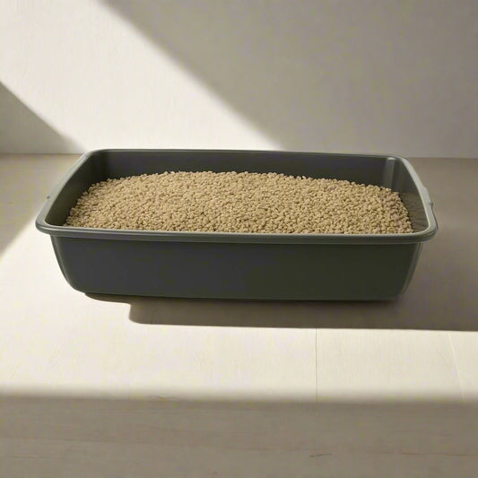 Cat Litter Tray – Assorted Colors – Tough Plastic Cat Litter Tray – Easy to Clean – Pet Hygiene Essentials – (Pack of 2) (Graphite, Large/46cm)