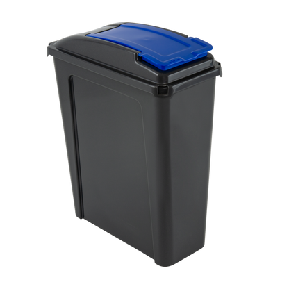 Slim line 25L Recycling Bin & Lid – Space-Saving Kitchen Trash Can – Durable Plastic Rubbish Bin for Waste & Recycling – Compact Dustbin for Home, Office, or Utility Room (4 Colours)